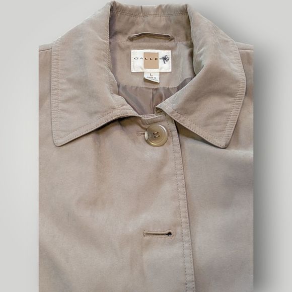 Gallery Women's L Khaki Tan Water Repellent Fully Lined Trench Coat - Picture 4 of 16